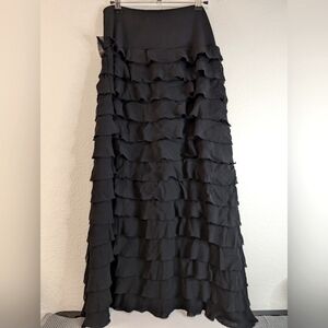 Elegant Fun Black Tiered Skirt